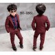BO0561 ชุดสูทเด็กผู้ชายเด็กโต เสื้อสูทแขนยาว และกางเกงขายาว สีน้ำตาลแดง (2ชิ้น) 