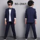 BO0567 ชุดสูทเด็กผู้ชายออกงาน เสื้อสูท + กางเกงขายาวลายตาราง สีกรมท่า (2ชิ้น)