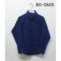 BO0605 เสื้อเชิ๊ตเด็กผู้ชาย แขนยาวคอปกติดกระดุม แต่งกระเป๋า สีกรมท่า