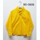 BO0606 เสื้อเชิ๊ตเด็กผู้ชาย แขนยาวคอปกติดกระดุม แต่งกระเป๋า สีเหลืองสด