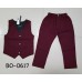 BO0617 ชุดกั๊กเด็กผู้ชายออกงาน เสื้อกั๊ก + กางเกงลายจุดสีแดง (2ชิ้น)