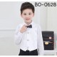 BO0628 เสื้อกั๊กเด็กผู้ชายสีขาว แต่งลายผ้าลูกไม้และคริสตัล สีขาว S.150