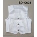 BO0628 เสื้อกั๊กเด็กผู้ชายสีขาว แต่งลายผ้าลูกไม้และคริสตัล สีขาว