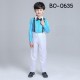 BO0635 ชุดเซ็ทงานแสดงเด็กผู้ชาย เสื้อเชิ๊ตแขนยาวสีฟ้า หูกระต่าย สายเอี๊ยม และกางเกงขายาวสีขาว (4ชิ้น)