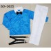 BO0635 ชุดเซ็ทงานแสดงเด็กผู้ชาย เสื้อเชิ๊ตแขนยาวสีฟ้า หูกระต่าย สายเอี๊ยม และกางเกงขายาวสีขาว (4ชิ้น)