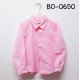 BO0650 เสื้อเชิ๊ตเด็กผู้ชาย คอปกแขนยาวแต่งกระเป๋าที่อกซ้าย สีชมพูนม