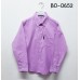 BO0652 เสื้อเชิ๊ตเด็กผู้ชาย แขนยาวคอปกติดกระดุม แต่งกระเป๋า สีม่วง 