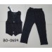 BO0659 ชุดกั๊กเด็กผู้ชายออกงาน เสื้อกั๊ก และกางเกงขายาวลายทางสีดำ (2ชิ้น)