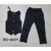 BO0659 ชุดกั๊กเด็กผู้ชายออกงาน เสื้อกั๊ก และกางเกงขายาวลายทางสีดำ (2ชิ้น) S.140