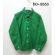 BO0663 เสื้อเชิ๊ตเด็กผู้ชาย แขนยาวคอปกติดกระดุม แต่งกระเป๋า สีเขียวใบไม้