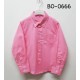 BO0666 เสื้อเชิ๊ตเด็กผู้ชาย แขนยาวคอปกติดกระดุม แต่งกระเป๋า สีชมพูกลีบบัว