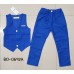 BO0692A ชุดกั๊กเด็กผู้ชายออกงาน เสื้อกั๊ก และกางเกงขายาวสีน้ำเงิน (2ชิ้น) 