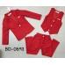 BO0693 ชุดสูทเด็กผู้ชายออกงาน เสื้อคลุมสูทแขนยาว กั๊ก และกางเกงขายาว สีแดงสด (3ชิ้น)