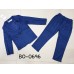 BO0696 ชุดสูทเด็กผู้ชายออกงาน เสื้อคลุมสูทแขนยาว และกางเกงขายาว ลายตารางสีน้ำเงินเข้ม (2ชิ้น) 
