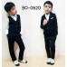 BO0620 ชุดสูทเด็กผู้ชายออกงาน เด็กโต สุดคุ้ม เสื้อสูท + เสื้อกั๊ก + กางเกงขายาวสีดำ (3ชิ้น) 