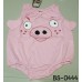 BS0444 ชุดบอดี้สูทเด็กแฟนซีแขนกุด ขาเว้า ลายหมูสีชมพู S.70
