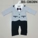 BS0808N ชุดบอดี้สูทเด็กผู้ชาย ออกงาน คอปก แขนยาว ติดหูกระต่ายสีม่วง เสื้อคลุมเย็บติด สีเทา S.95