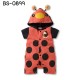 BS0899 ชุดบอดี้สูทเด็ก แฟนซี แขนสั้น พร้อมฮู้ดหน้าพี่เต่าทอง สีแดง 
