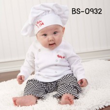 BS0932 ชุดพ่อครัวเด็ก แฟนซี มีเสื้อ กางเกง หมวก (3ชิ้น)