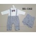 BS1162 ชุดบอดี้สูทเด็กผู้ชาย ออกงาน แขนยาว หูกระต่าย (ถอดออกได้) พร้อมเสื้อกั๊กลายทาง สีเทา (3ชิ้น) 
