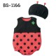 BS1166 ชุดบอดี้สูทเด็กแฟนซีสัตว์น้อย แขนกุดขาเว้า ลายเต่าทอง พร้อมหมวก (2ชิ้น) S.80