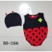 BS1166 ชุดบอดี้สูทเด็กแฟนซีสัตว์น้อย แขนกุดขาเว้า ลายเต่าทอง พร้อมหมวก (2ชิ้น) S.80