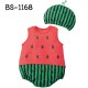 BS1168 ชุดบอดี้สูทเด็กแฟนซีผลไม้ แขนกุดขาเว้า ลายแตงโม พร้อมหมวก (2ชิ้น) 
