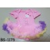 BS1175 ชุดบอดี้สูทแฟนซี เด็กผู้หญิงแขนสั้นสีชมพู ลายเลข 1 กระโปรงฟูฟ่องสีรุ้ง S/M