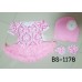 BS1178 ชุดบอดี้สูทแฟนซี เด็กผู้หญิงครบเซ็ท ลายดอกไม้สีชมพู + หมวก + ถุงเท้า (3ชิ้น)