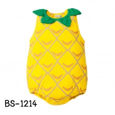 BS1214 ชุดบอดี้สูทแฟนซีเด็ก แขนกุด ขาเว้า ผลไม้ลายสัปปะรด S.95