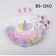 BS1240 ชุดบอดี้สูทแฟนซี เด็กผู้หญิงครบเซ็ท ลายคัพเค้กหลากสี + ผ้าคาดผม + รองเท้า (3ชิ้น) Size L