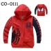 CO0111 เสื้อกันหนาวเด็ก แขนยาวข้างนึงสีดำ ซิปหน้า พร้อมฮู้ด ลายสไปเดอร์แมน