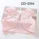 CO0144 เสื้อคลุมเด็กผู้หญิงแขนเว้า แต่งผ้าลูกไม้ระบายรอบคอ สีชมพู 