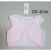 CO0144 เสื้อคลุมเด็กผู้หญิงแขนเว้า แต่งผ้าลูกไม้ระบายรอบคอ สีชมพู 