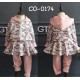 CO0174 เสื้อกันหนาวเด็กผู้หญิง เสื้อคลุมแขนยาวพร้อมฮู้ด + กางเกงกระโปรงขายาว ลายคิตตี้ (2ชิ้น) S.100