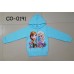 CO0191 เสื้อกันหนาวเด็ก ซิปหน้า แขนยาว พร้อมฮู้ด ลายเจ้าหญิง Frozen สีฟ้า 