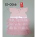 GI0066 ชุดเดรสเด็กผู้หญิง แขนระบาย กระโปรงเป็นชั้นๆ สีโอรส S.120