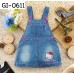 GI0611 เดรสเอี๊ยมยีนส์ เด็กผู้หญิง แต่งกระเป๋าที่อก ปักหน้าคิตตี้ สียีนส์ (ไม่รวมเสื้อตัวใน) S.80