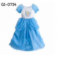 GI0734 เดรสเด็กผู้หญิง ออกงาน แนวแฟนซี ซินเดอเรล่า สีฟ้าขาว S.150