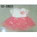 GI0825 ชุดเดรสสั้นเด็กผู้หญิงออกงาน ชุดราตรีเด็กเล็ก แขนสั้นแต่งลูกไม้สีขาว กระโปรงสีชมพู S.80