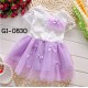 GI0830 ชุดเดรสสั้นเด็กผู้หญิงออกงาน ชุดราตรีเด็กเล็ก แขนสั้นแต่งลูกไม้สีขาว กระโปรงสีม่วง S.90