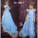 GI0867 ชุดเจ้าหญิงซินเดอเรลล่า Cinderella เชือกถักหลัง กระโปรงหางยาว สีฟ้า