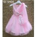 GI0903 ชุดราตรีเด็กผู้หญิงออกงาน แขนกุด ช่วงบนแต่งเลื่อม ติดกุหลาบที่บ่าข้างเดียว สีชมพู S.70