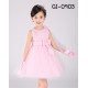 GI0903 ชุดราตรีเด็กผู้หญิงออกงาน แขนกุด ช่วงบนแต่งเลื่อม ติดกุหลาบที่บ่าข้างเดียว สีชมพู S.70