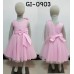 GI0903 ชุดราตรีเด็กผู้หญิงออกงาน แขนกุด ช่วงบนแต่งเลื่อม ติดกุหลาบที่บ่าข้างเดียว สีชมพู S.70