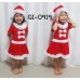 GI0919 ชุดเดรสแฟนซีเด็กผู้หญิง ซานตี้แขนสั้น ติดโบว์คู่ พร้อมหมวก ฉลองคริสมาสต์ (2ชิ้น) 