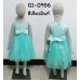 GI0956 ชุดราตรีเด็กผู้หญิงใส่ออกงานแขนกุด ช่วงบนแต่งกุหลาบปักเลื่อม สีเขียวมิ้นท์
