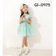 GI0975 เดรสเด็กผู้หญิงทรงเอแขนสั้น ผ้าลูกไม้ทั้งตัว สีฟ้าสีเขียว S.110