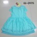GI0975 เดรสเด็กผู้หญิงทรงเอแขนสั้น ผ้าลูกไม้ทั้งตัว สีฟ้าสีเขียว S.110