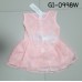 GI0998W เดรสเด็กผู้หญิงแขนกุดติดโบว์ที่เอว ผ้าลูกไม้สีโอรส S.95